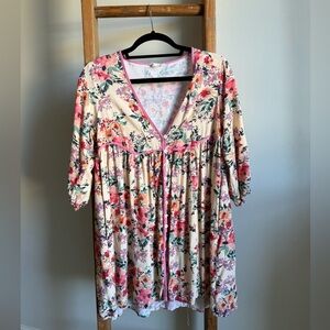 Mindy Mae’s Market Floral Duster Dress with Pockets – Size M
